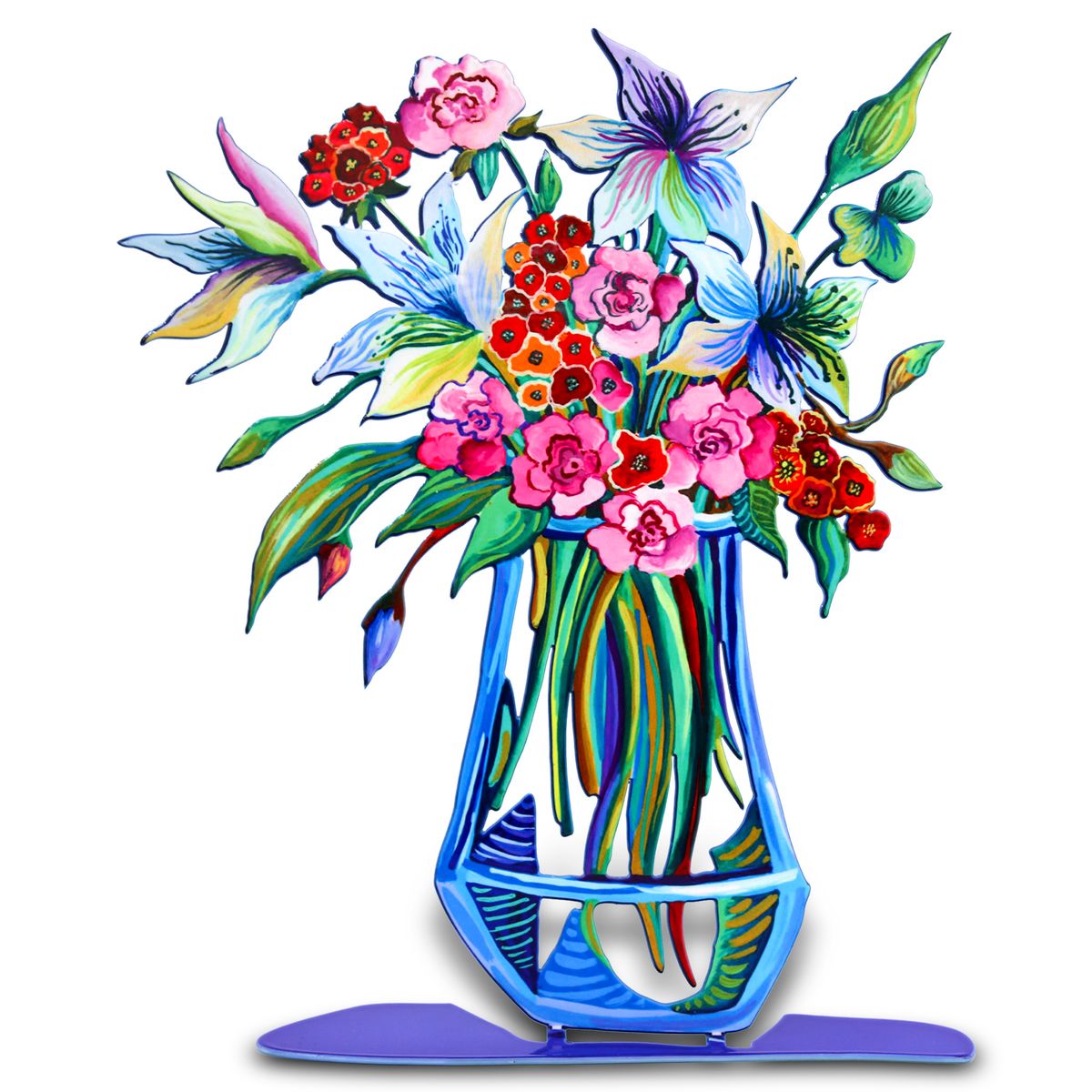 Patricia Govezensky- Mixed Media on Cutout Steel "Blooming Harmony"