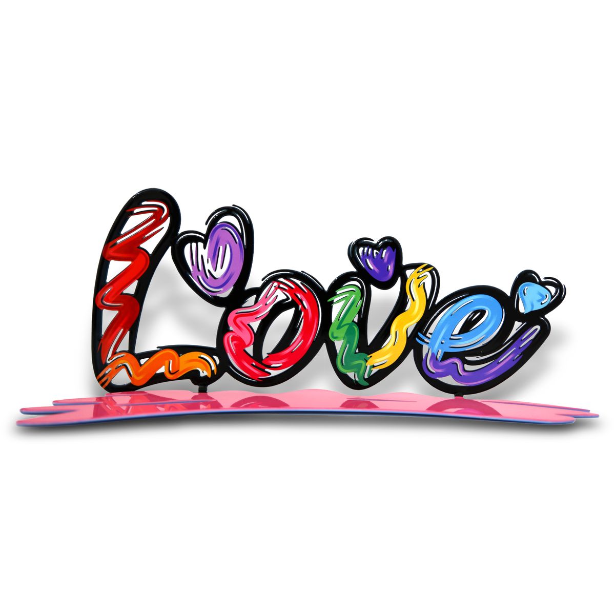 Patricia Govezensky- Mixed Media on Cutout Steel "Love"