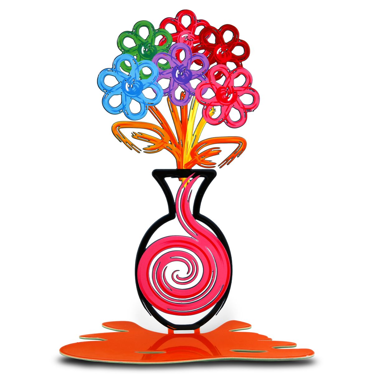 Patricia Govezensky- Mixed Media on Cutout Steel "Joyful Bouquet"