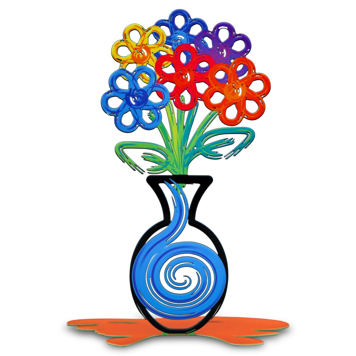 Patricia Govezensky- Mixed Media on Cutout Steel "Joyful Bouquet"