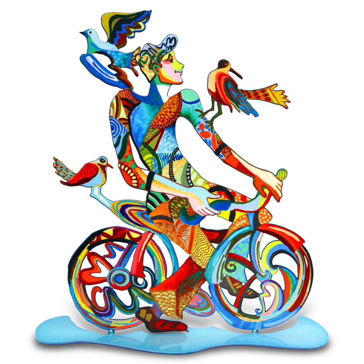 Patricia Govezensky- Mixed Media on Cutout Steel "Freedom Ride"