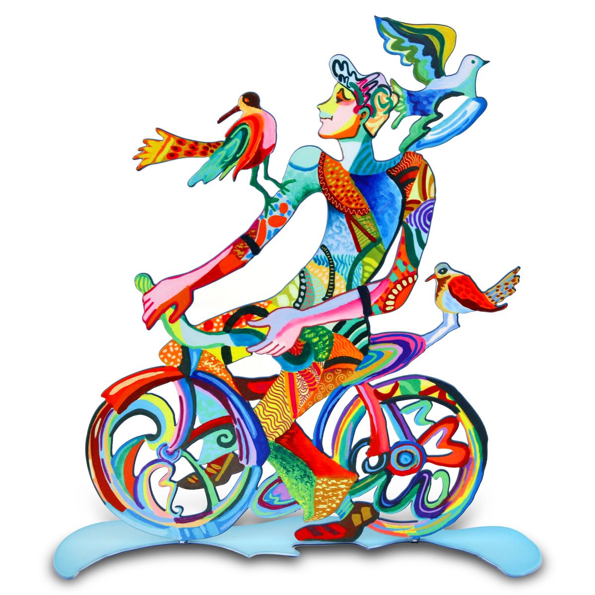 Patricia Govezensky- Mixed Media on Cutout Steel "Freedom Ride"
