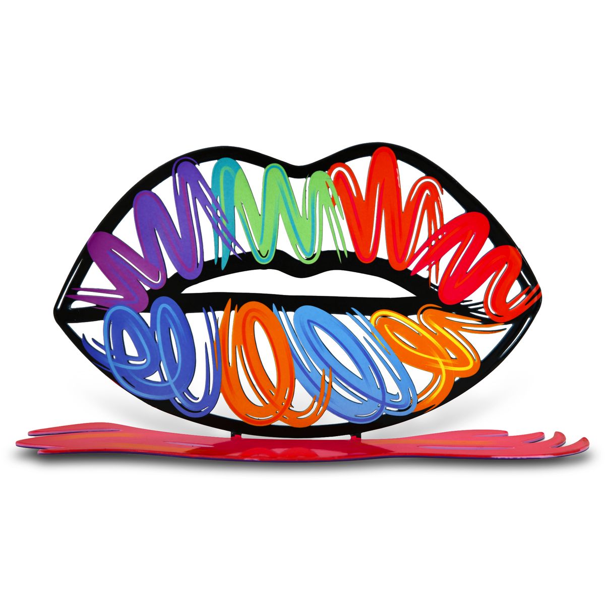 Patricia Govezensky- Mixed Media on Cutout Steel "Lips"