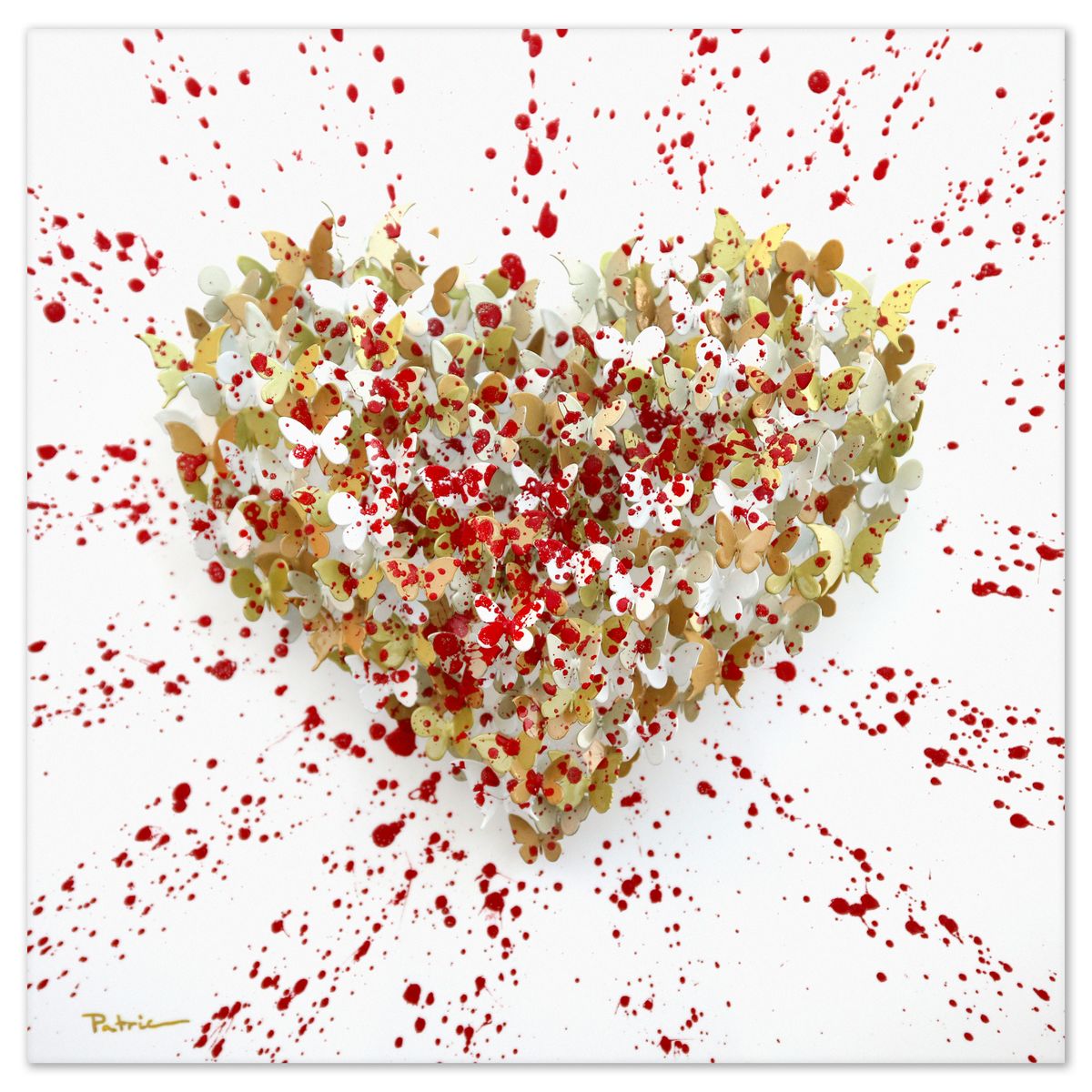 Patricia Govezensky- Original 3D Metal Art on Wood "Heart"