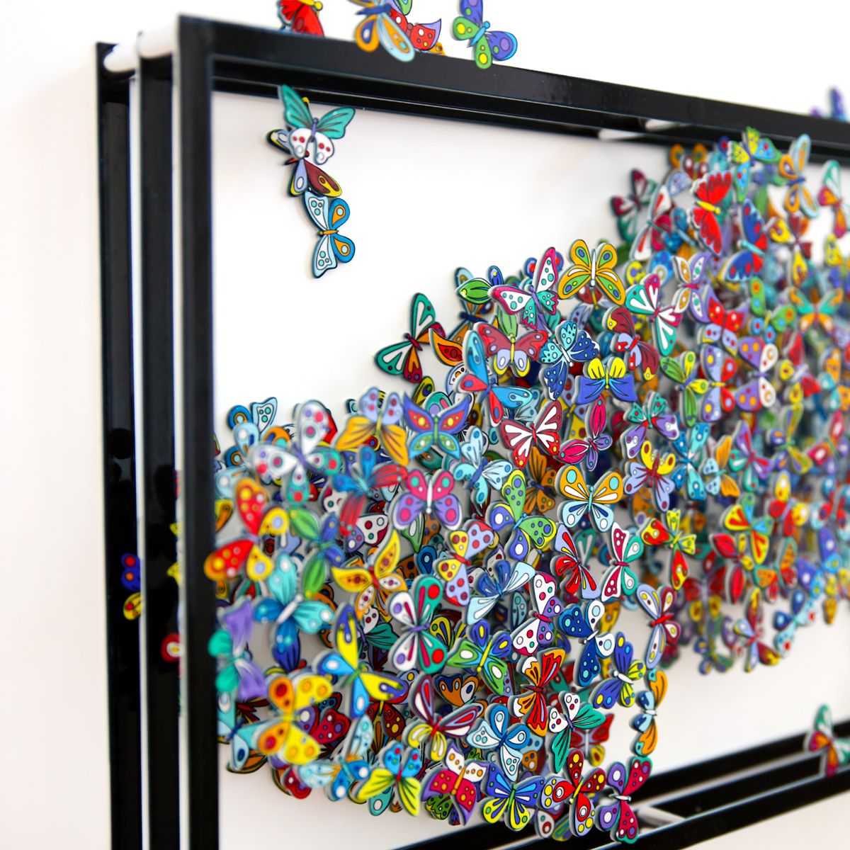 Patricia Govezensky- Three-layer cutout metal and sculpted wood mixed media "A Sigh of Bliss"
