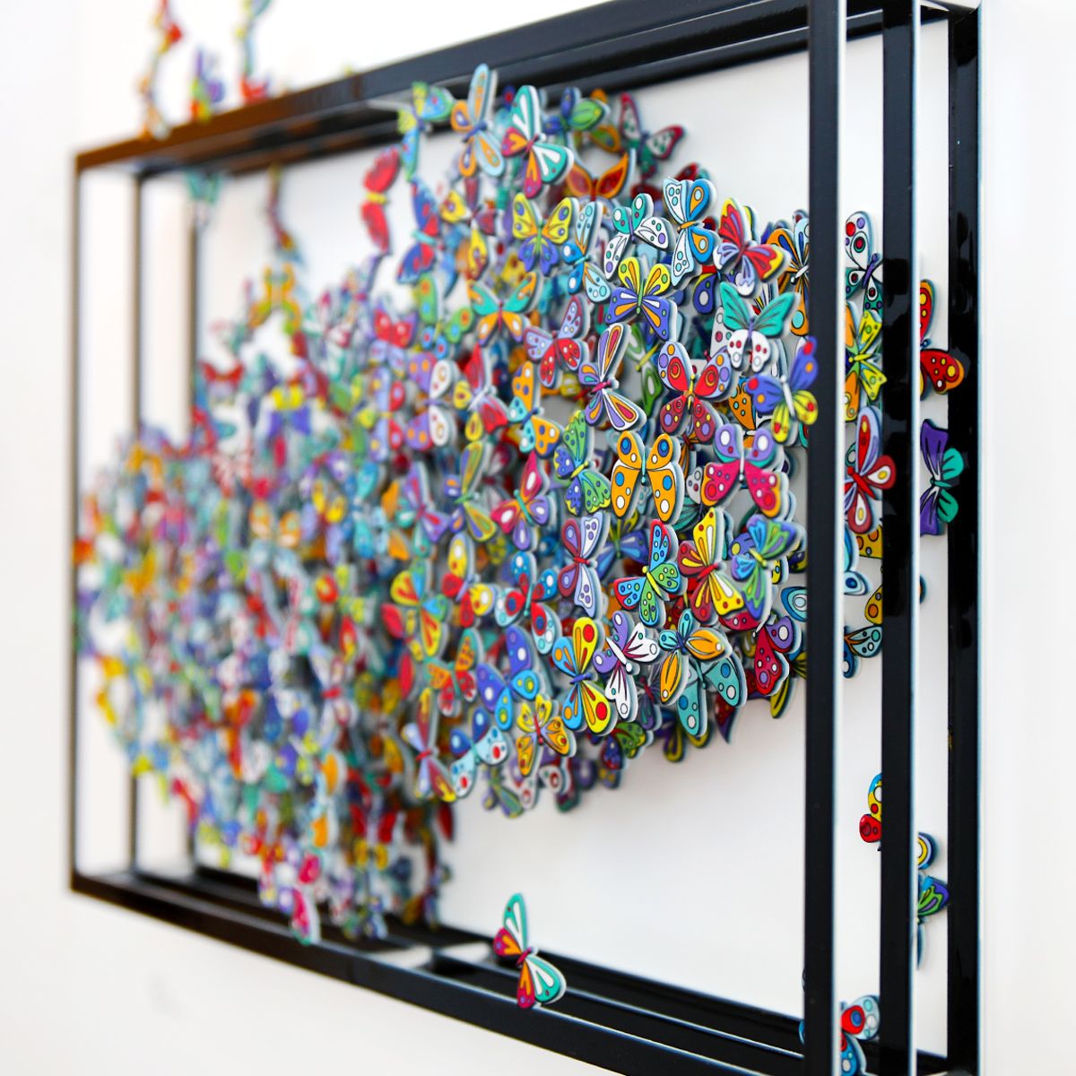 Patricia Govezensky- Three-layer cutout metal and sculpted wood mixed media "A Sigh of Bliss"