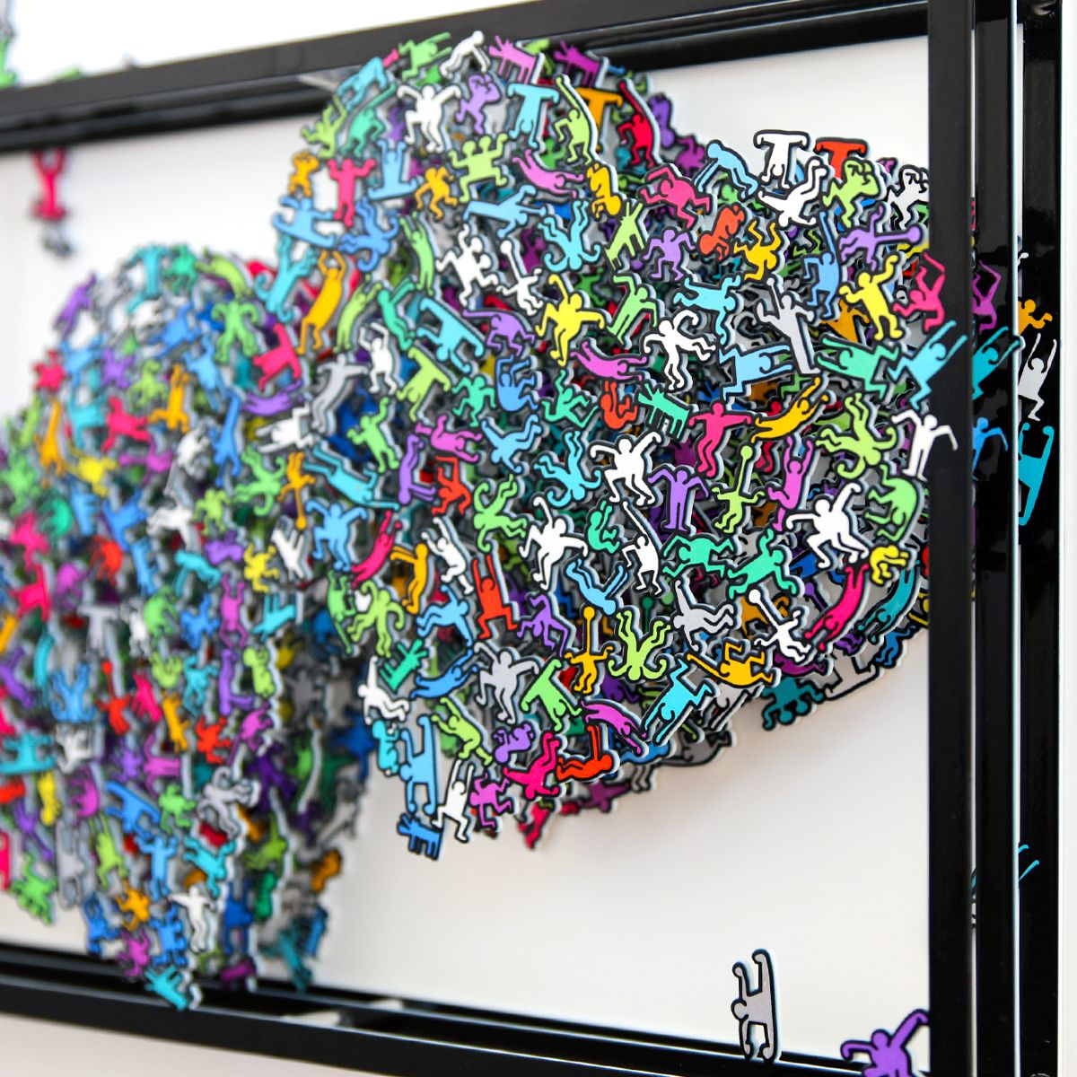Patricia Govezensky- Three-layer cutout metal and sculpted wood mixed media "Me & You"
