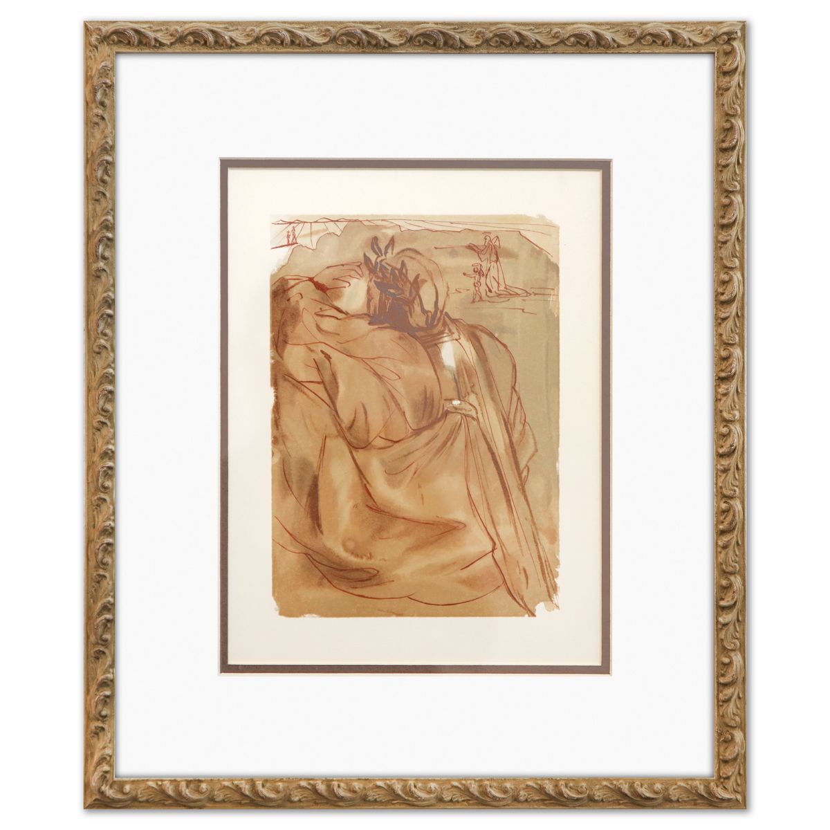 Salvador Dali- Original Color Woodcut on B.F.K. Rives Paper "Purgatory 30"