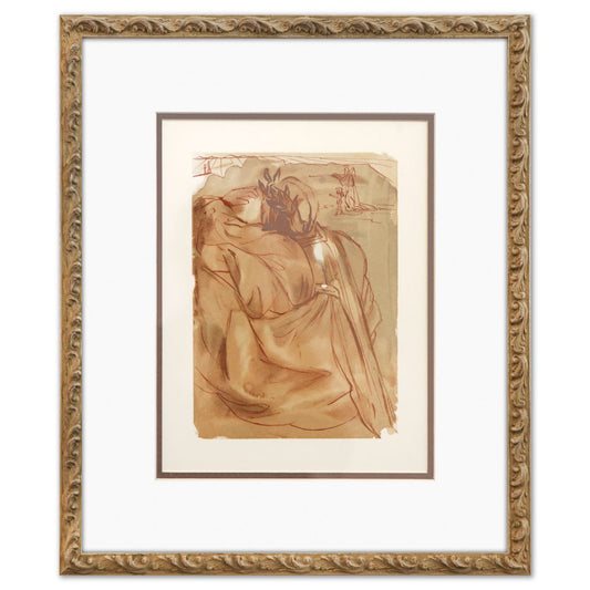 Salvador Dali- Original Color Woodcut on B.F.K. Rives Paper "Purgatory 30"