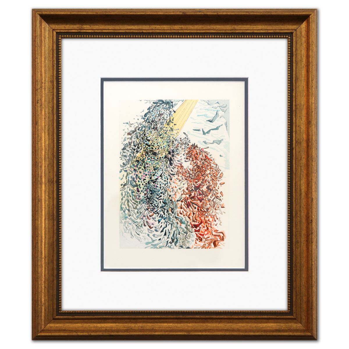 Salvador Dali- Original Color Woodcut on B.F.K. Rives Paper "Purgatory 11"