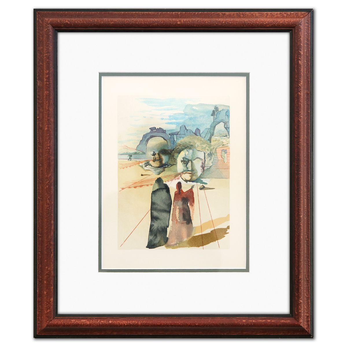 Salvador Dali- Original Color Woodcut on B.F.K. Rives Paper "Purgatory 20"