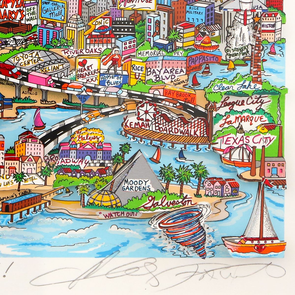 Charles Fazzino- 3D Construction Silkscreen Serigraph "Texas... We Got it Yall"