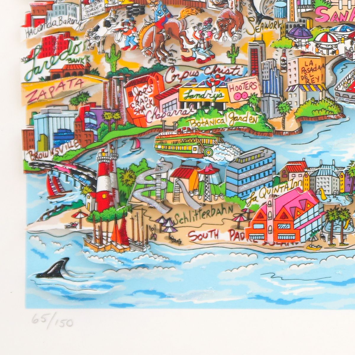 Charles Fazzino- 3D Construction Silkscreen Serigraph "Texas... We Got it Yall"