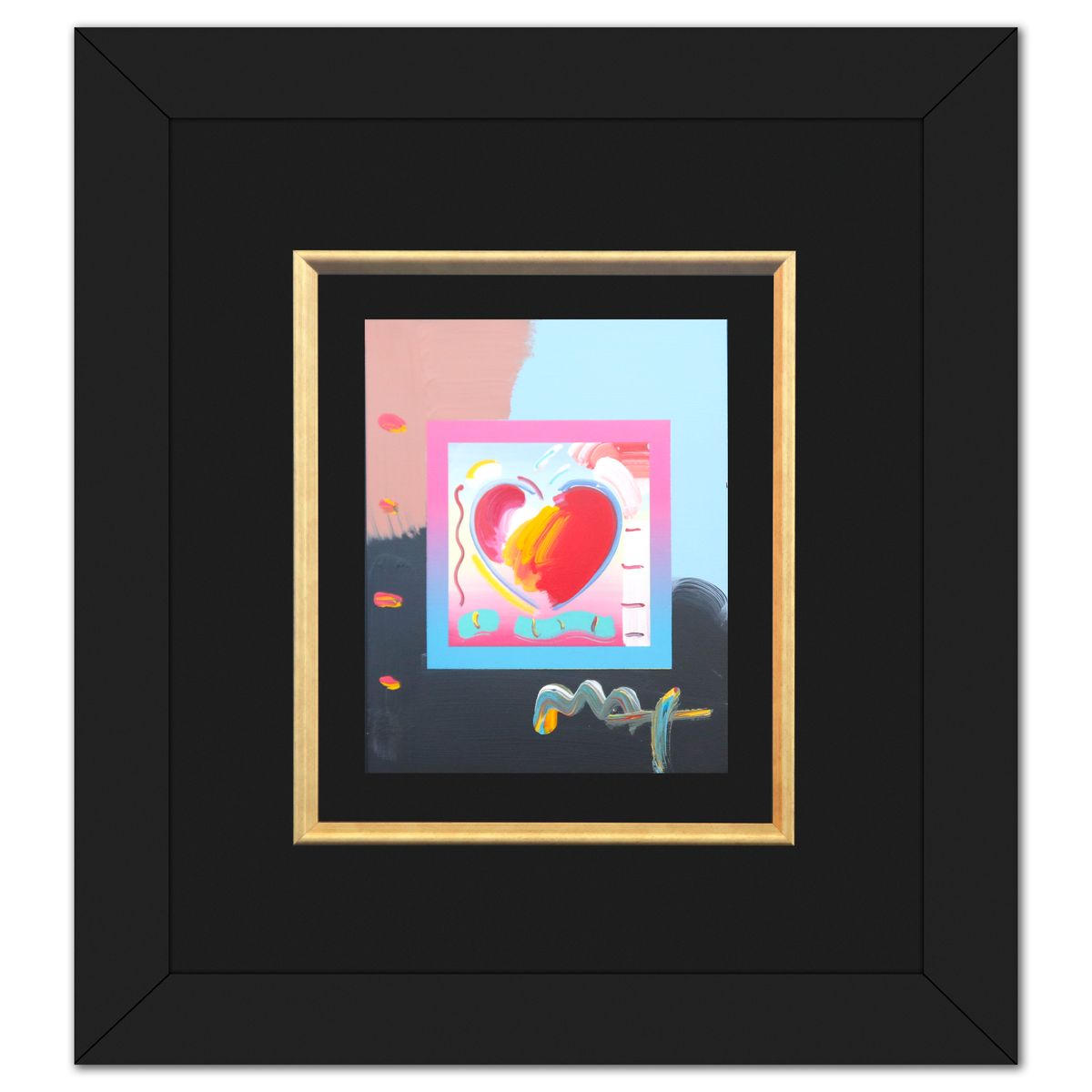 Peter Max- Acrylic Mixed Media "Heart on Blends"