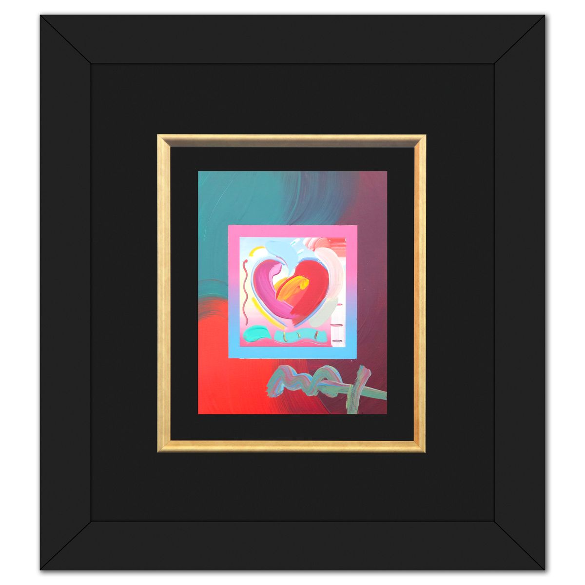 Peter Max- Acrylic Mixed Media "Heart on Blends"