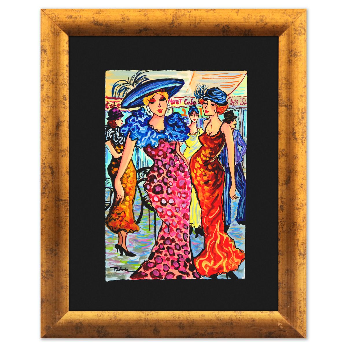 Patricia Govezensky- Original Watercolor "Promenade in Blue Velvet"