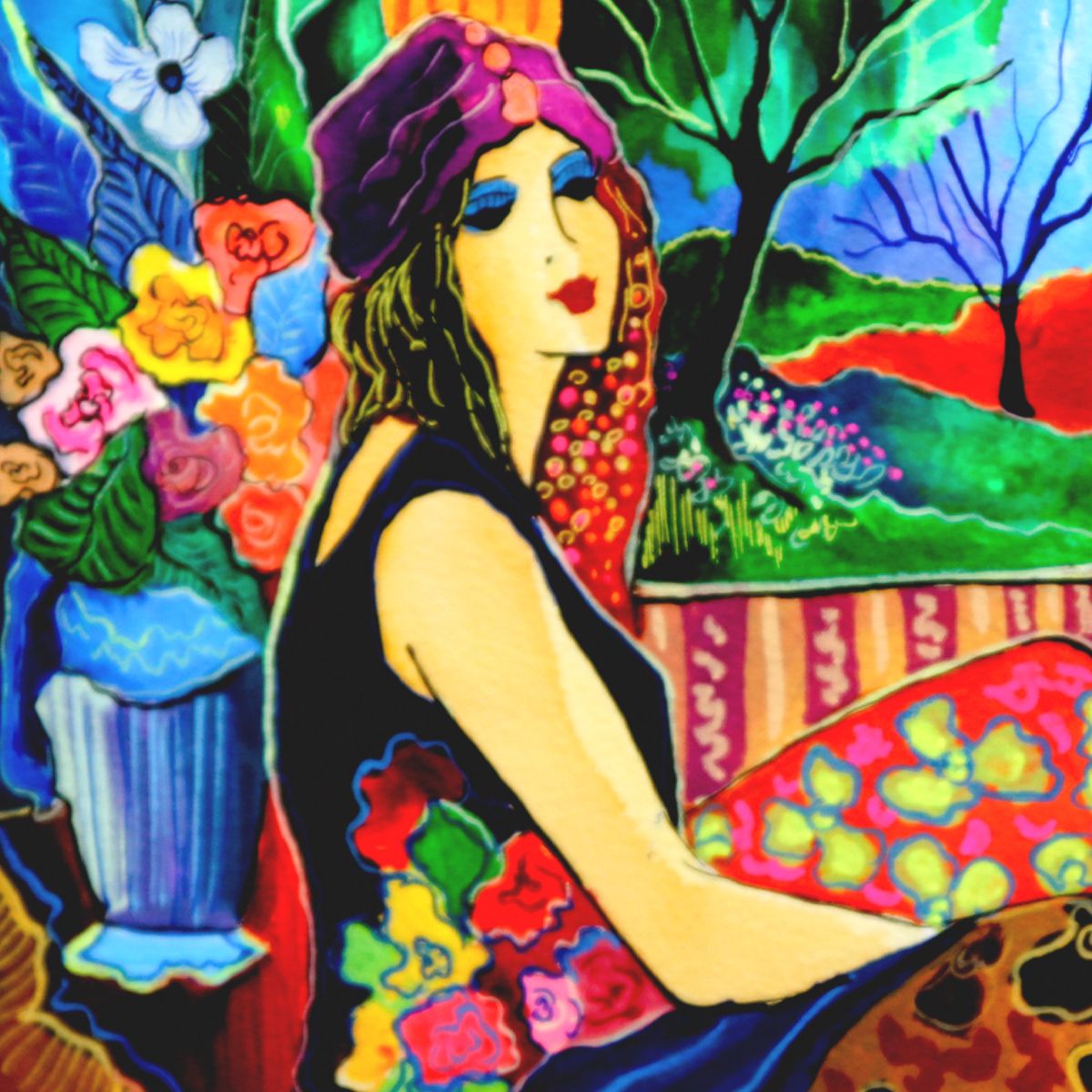 Patricia Govezensky- Original Watercolor "Garden Reverie"