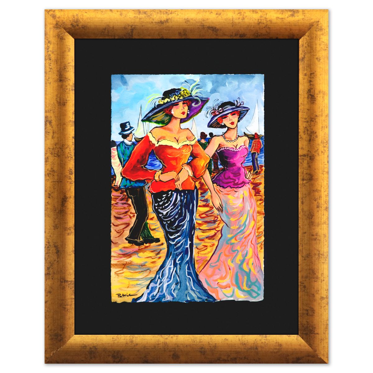 Patricia Govezensky- Original Watercolor "Seaside Promenade"