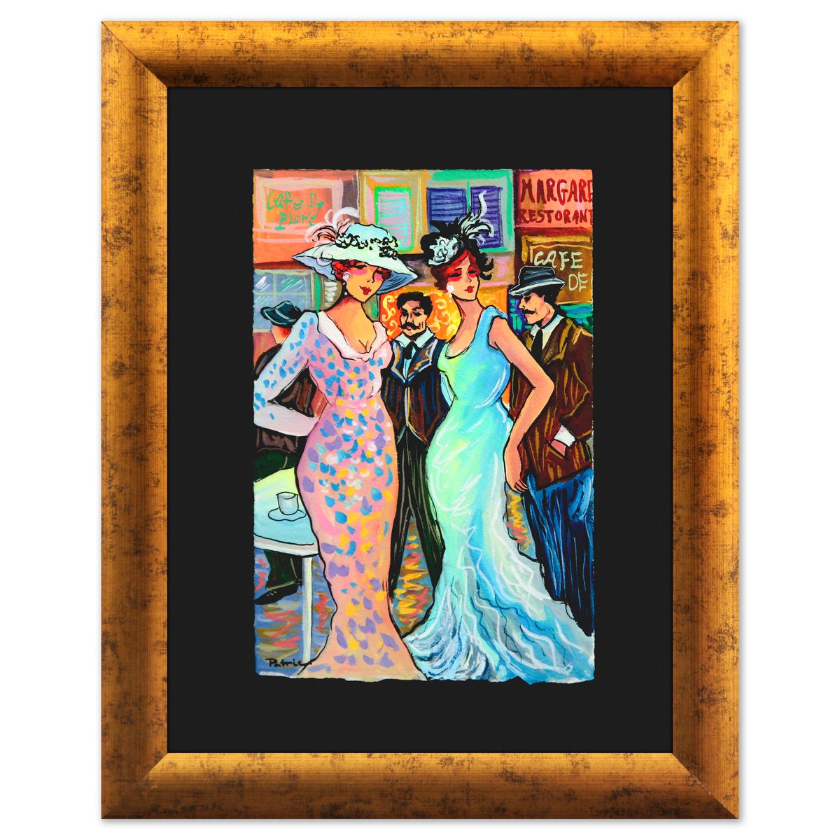 Patricia Govezensky- Original Watercolor "Boulevard Conversation"