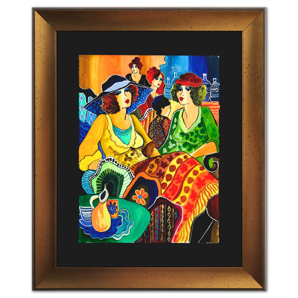 Patricia Govezensky- Original Watercolor "The Salon Conversation"