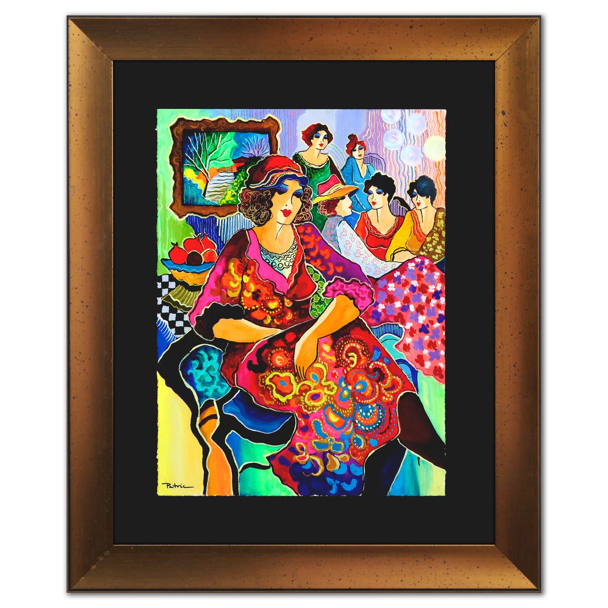 Patricia Govezensky- Original Watercolor "Salon Gathering"