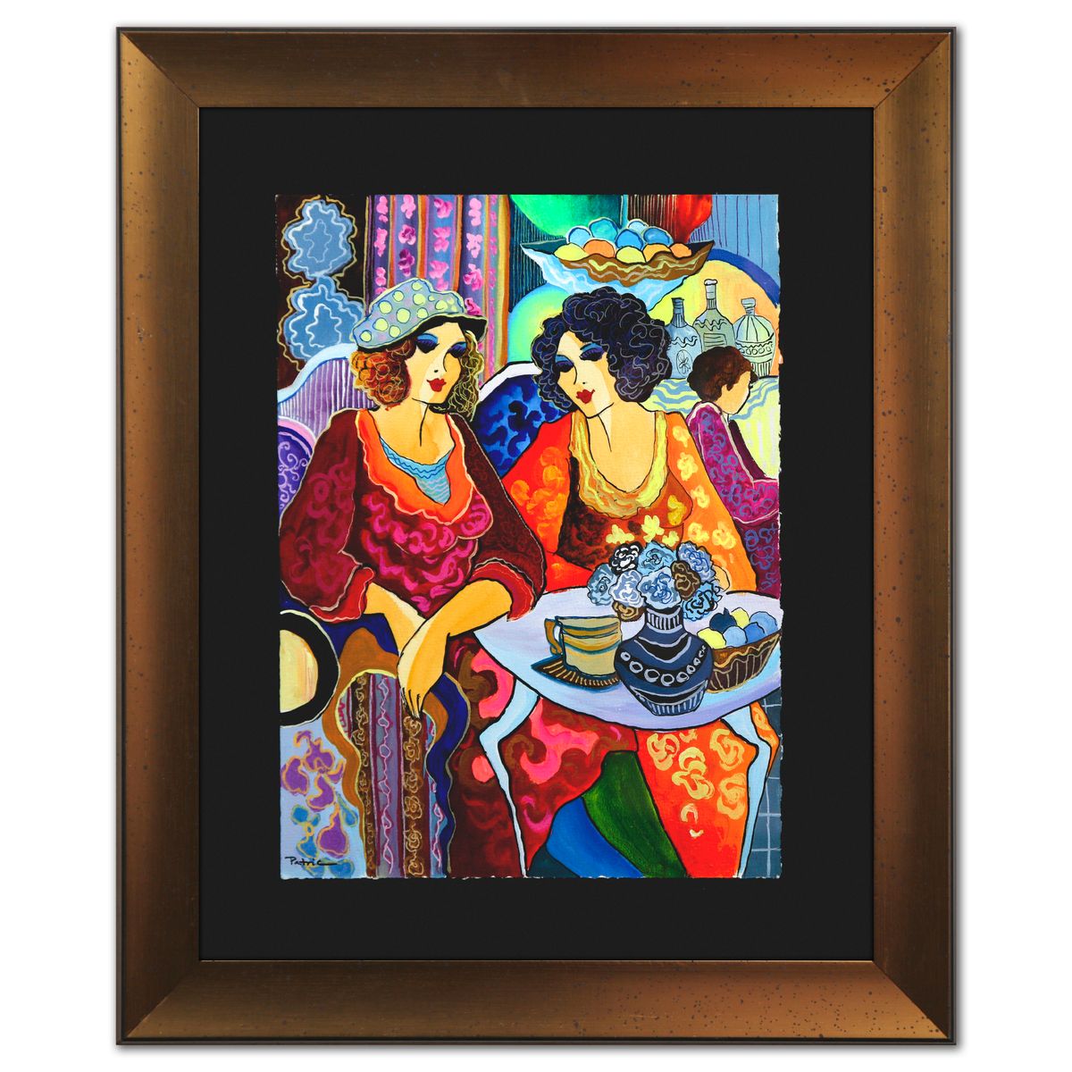 Patricia Govezensky- Original Watercolor "Cafe Conversation"