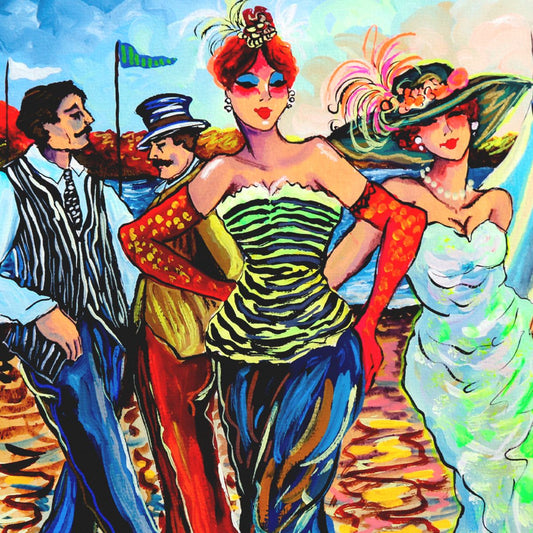 Patricia Govezensky- Original Watercolor "Evening Promenade"