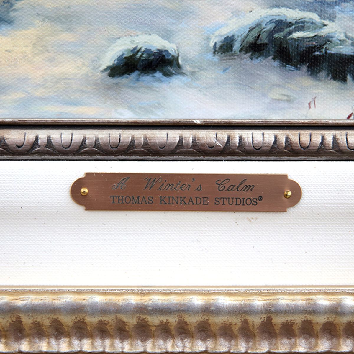 Thomas Kinkade- Hand Embellished Giclee on Canvas "A winters calm"