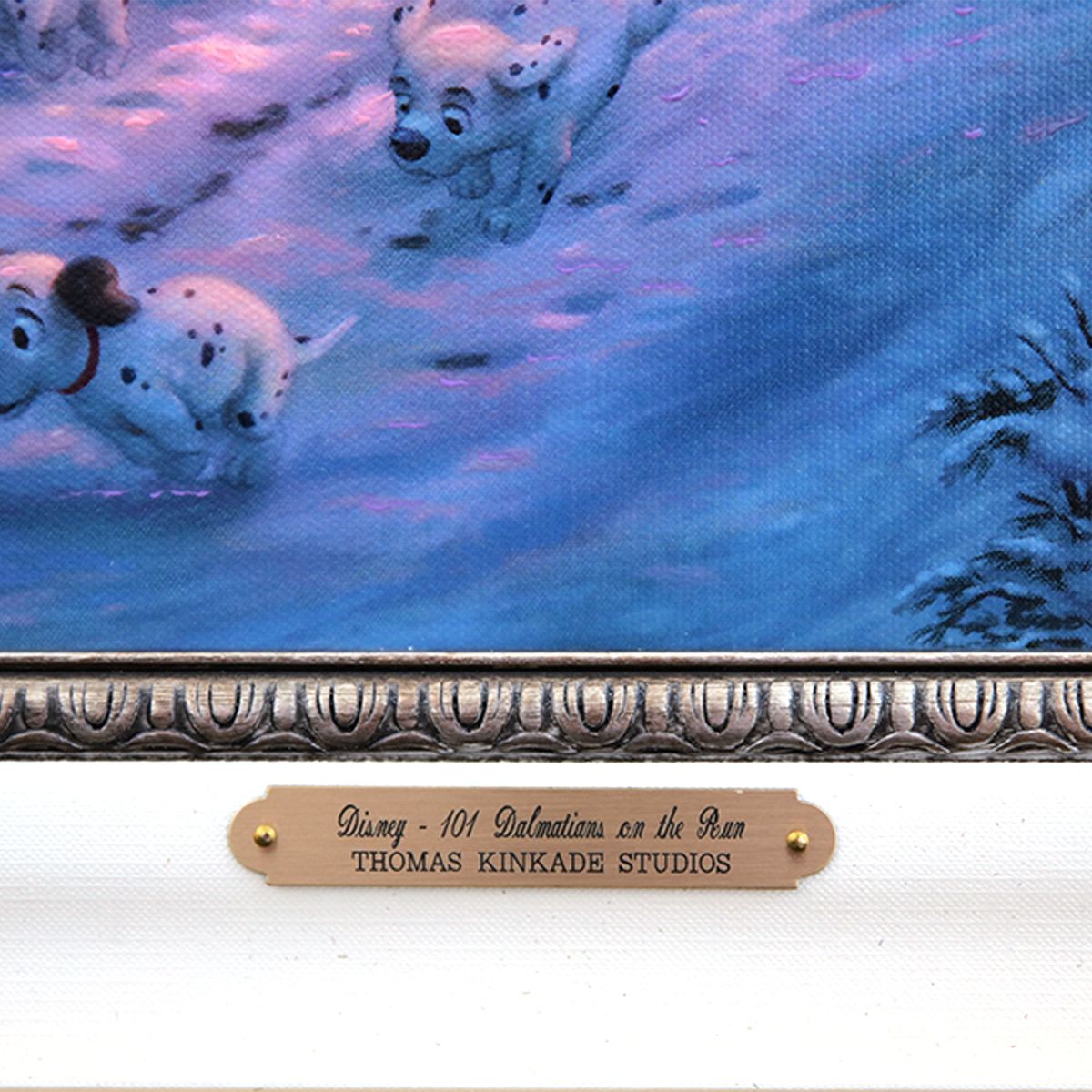 Thomas Kinkade- Hand Embellished Giclee on Canvas "101 Dalmatians on the Run"