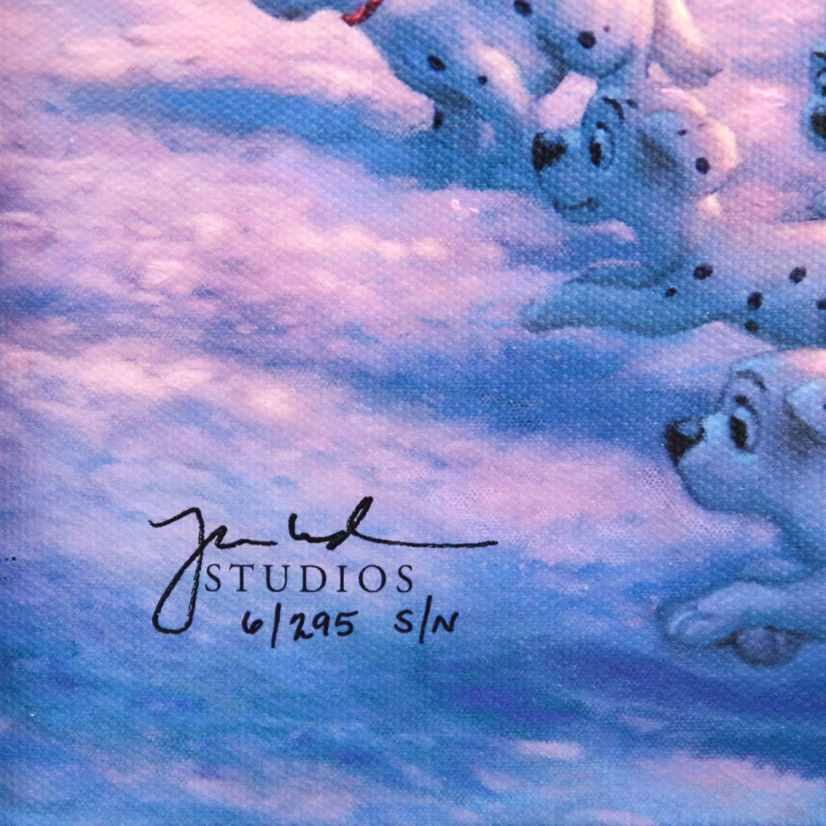 Thomas Kinkade- Hand Embellished Giclee on Canvas "101 Dalmatians on the Run"