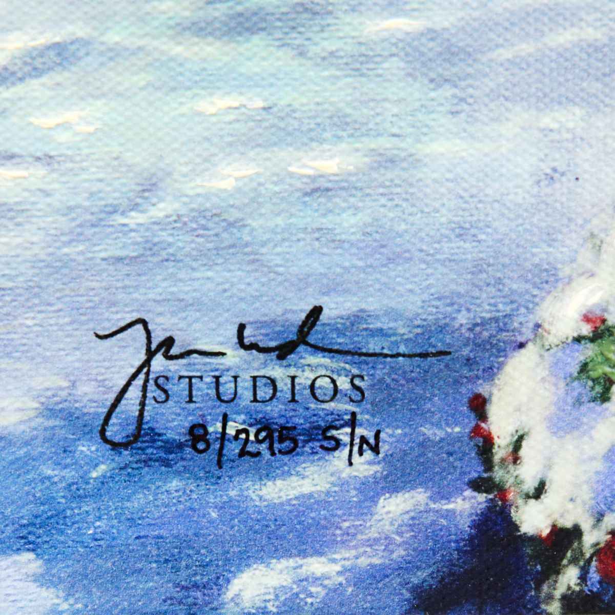 Thomas Kinkade- Hand Embellished Giclee on Canvas "Mickey and Minnie evening sleigh ride"