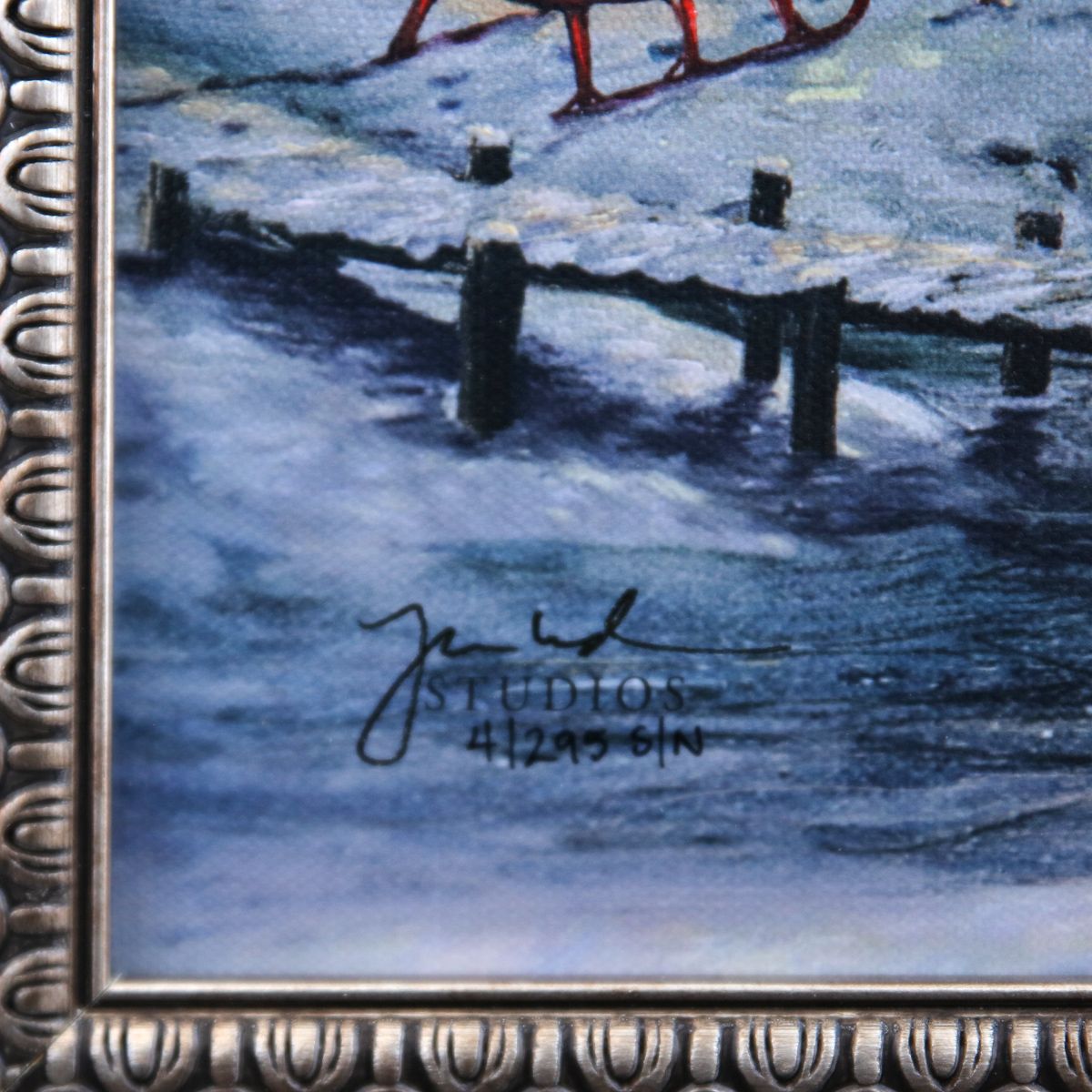 Thomas Kinkade- Hand Embellished Giclee on Canvas "Christmas at Lamplight Village"