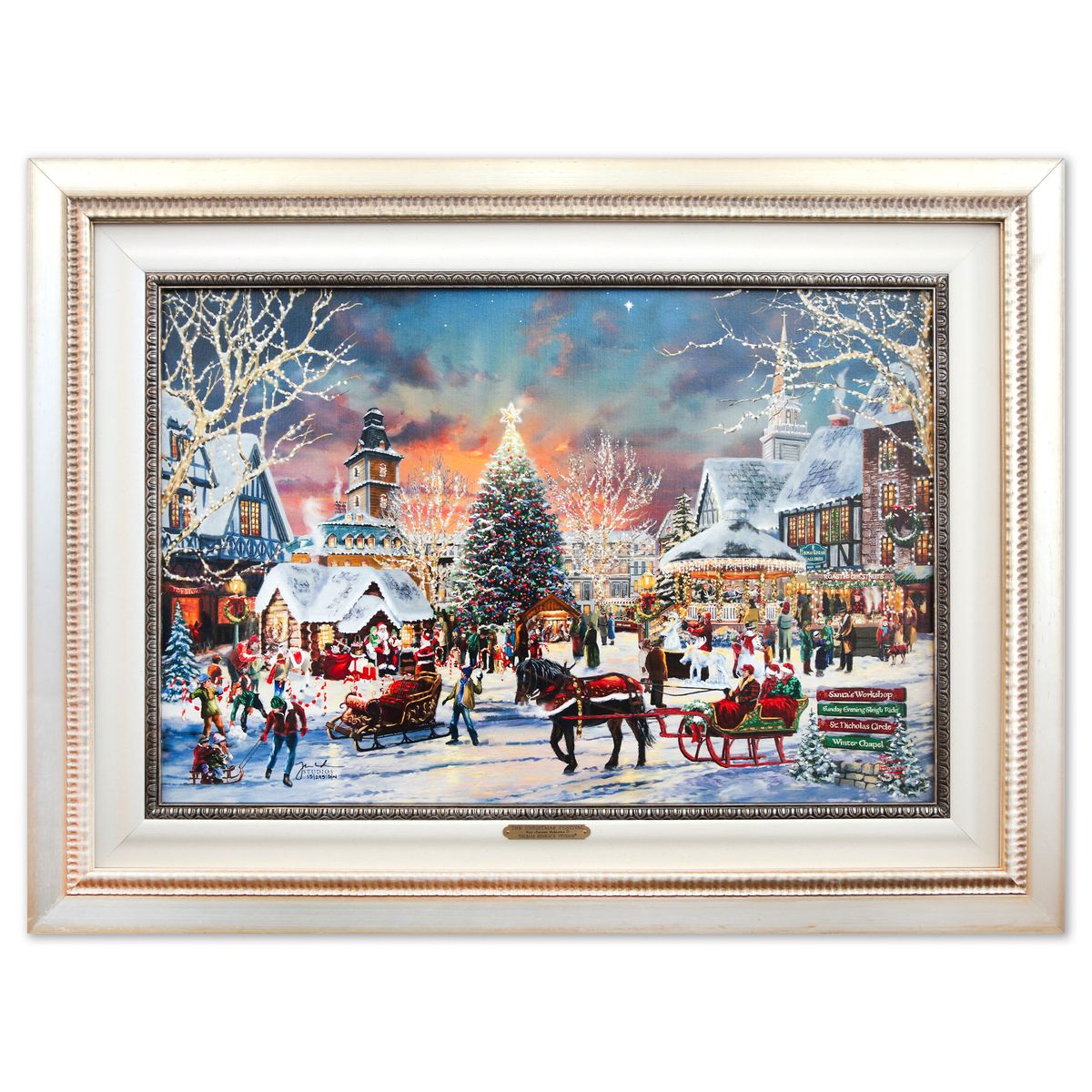 Thomas Kinkade- Hand Embellished Giclee on Canvas "The Christmas Festival"