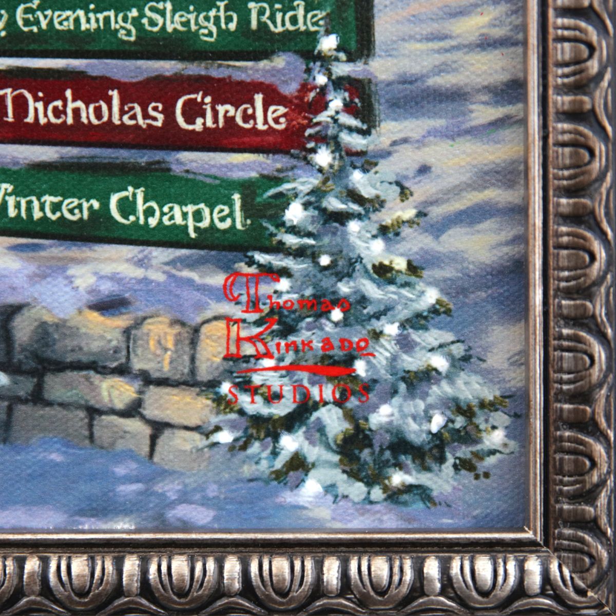 Thomas Kinkade- Hand Embellished Giclee on Canvas "The Christmas Festival"