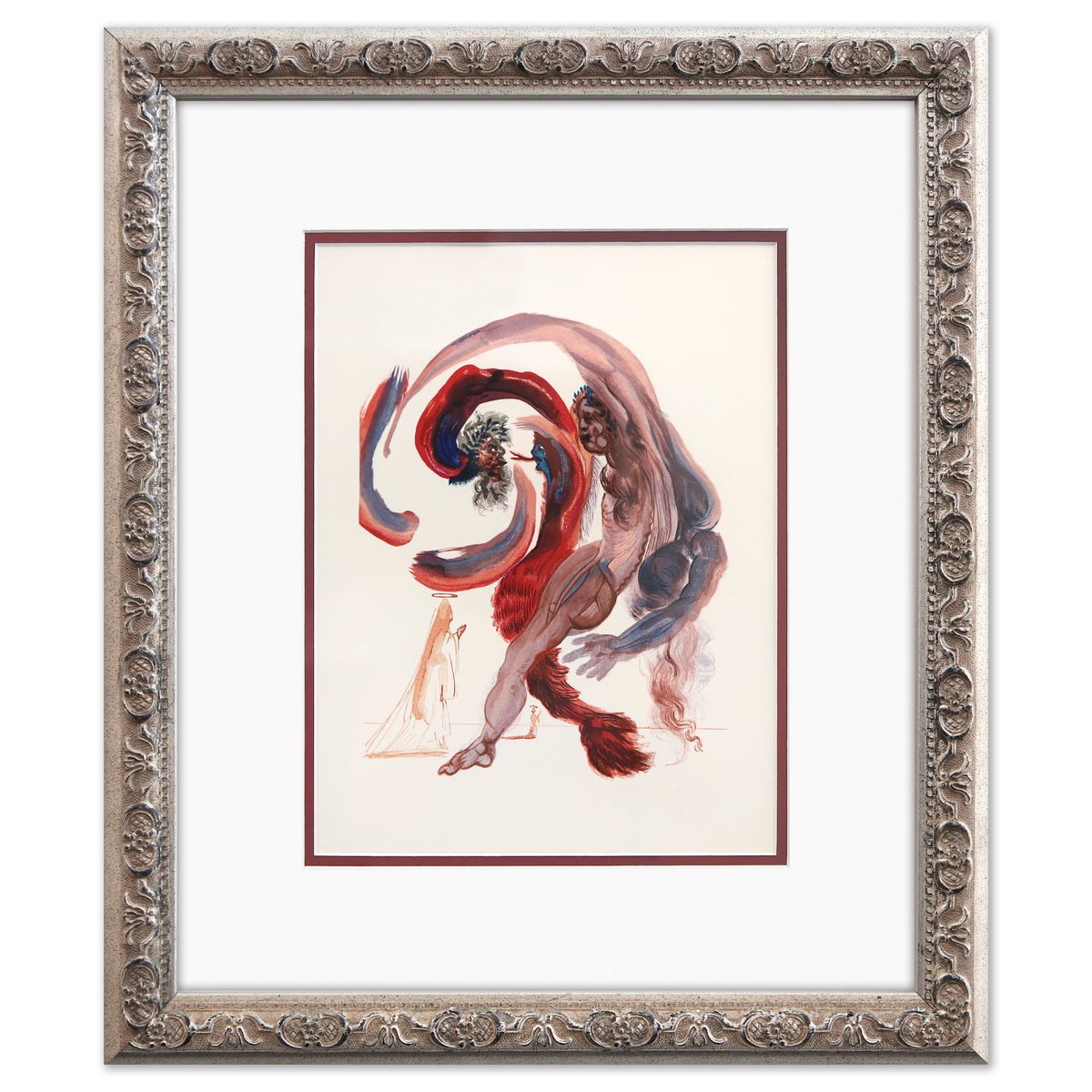Salvador Dali- Original Color Woodcut on B.F.K. Rives Paper "Purgatory 18"