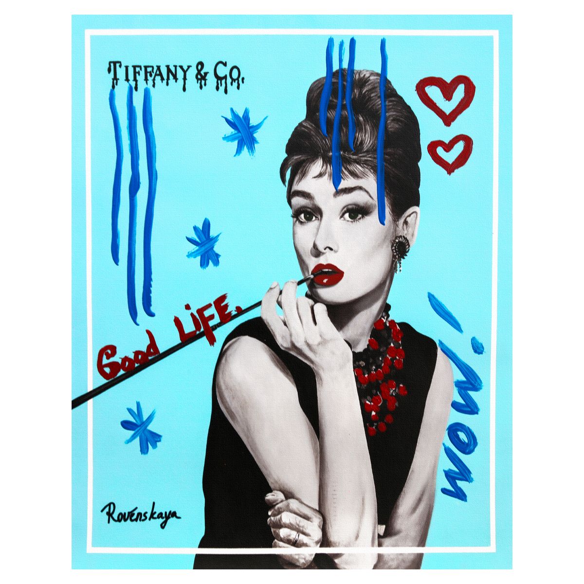 Nastya Rovenskaya- Mixed Media on Canvas "Audrey"