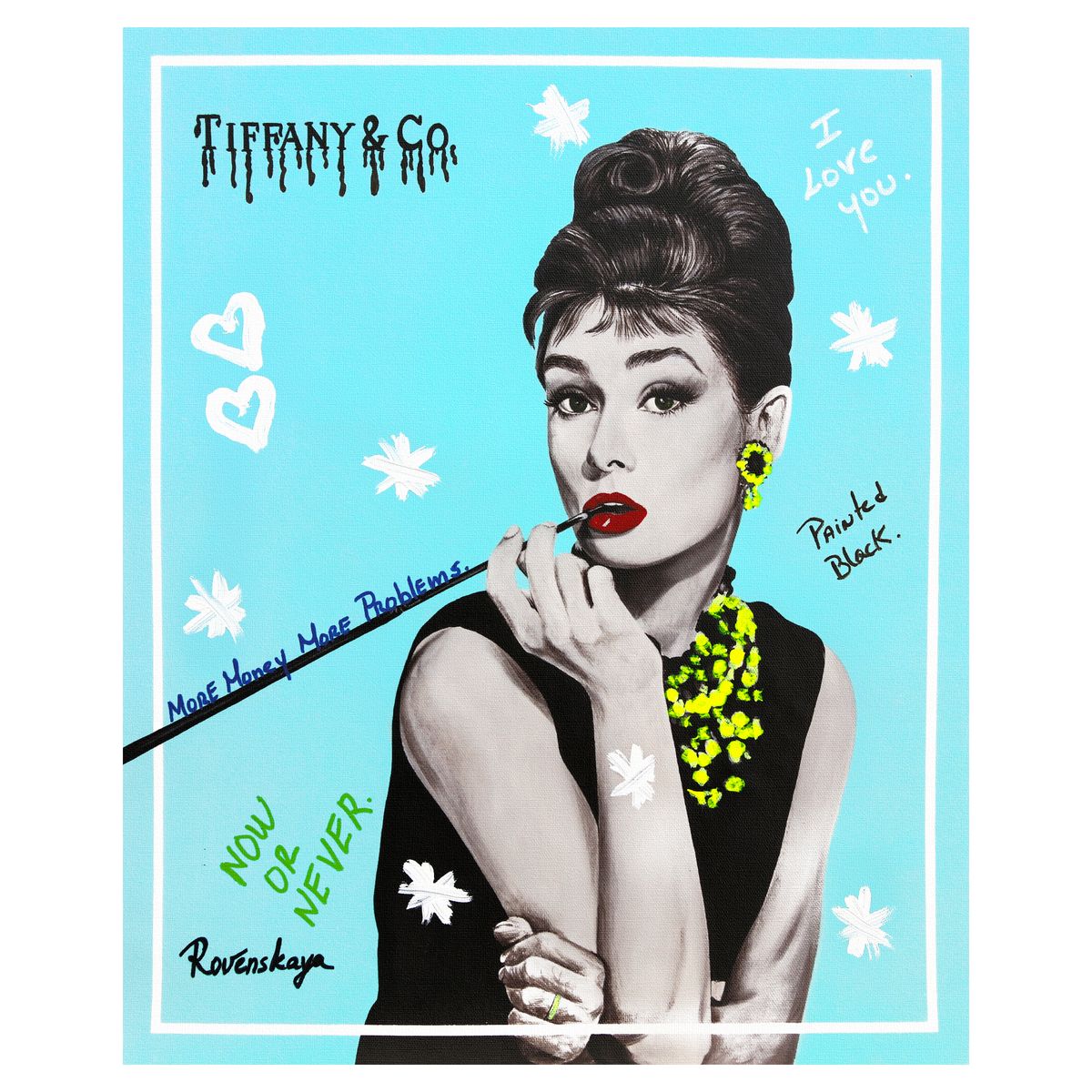 Nastya Rovenskaya- Mixed Media on Canvas "Audrey"