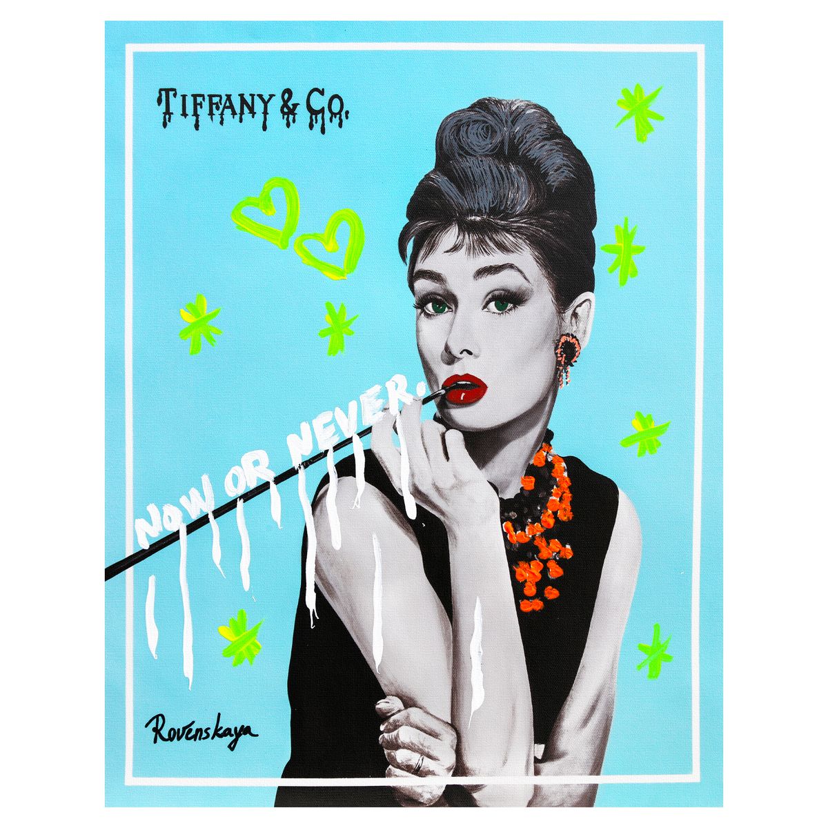 Nastya Rovenskaya- Mixed Media on Canvas "Audrey"