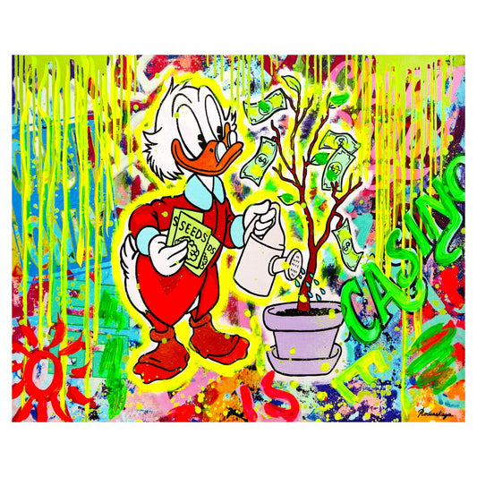 Nastya Rovenskaya- Mixed Media on Canvas "Duck Tales of Love & Loo"