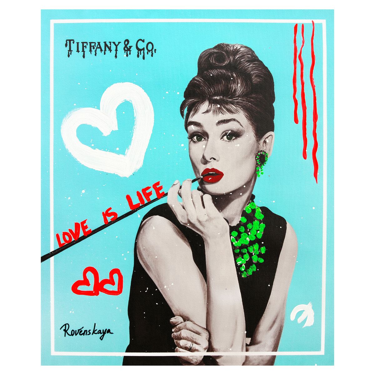 Nastya Rovenskaya- Mixed Media on Canvas "Audrey I"