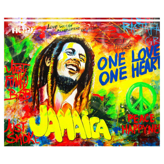 Nastya Rovenskaya- Mixed Media on Canvas "Bob Marley"