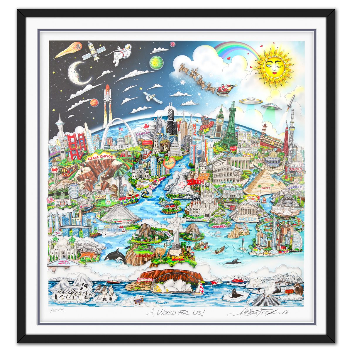 Charles Fazzino- 3D Construction Silkscreen Serigraph "A World for US"