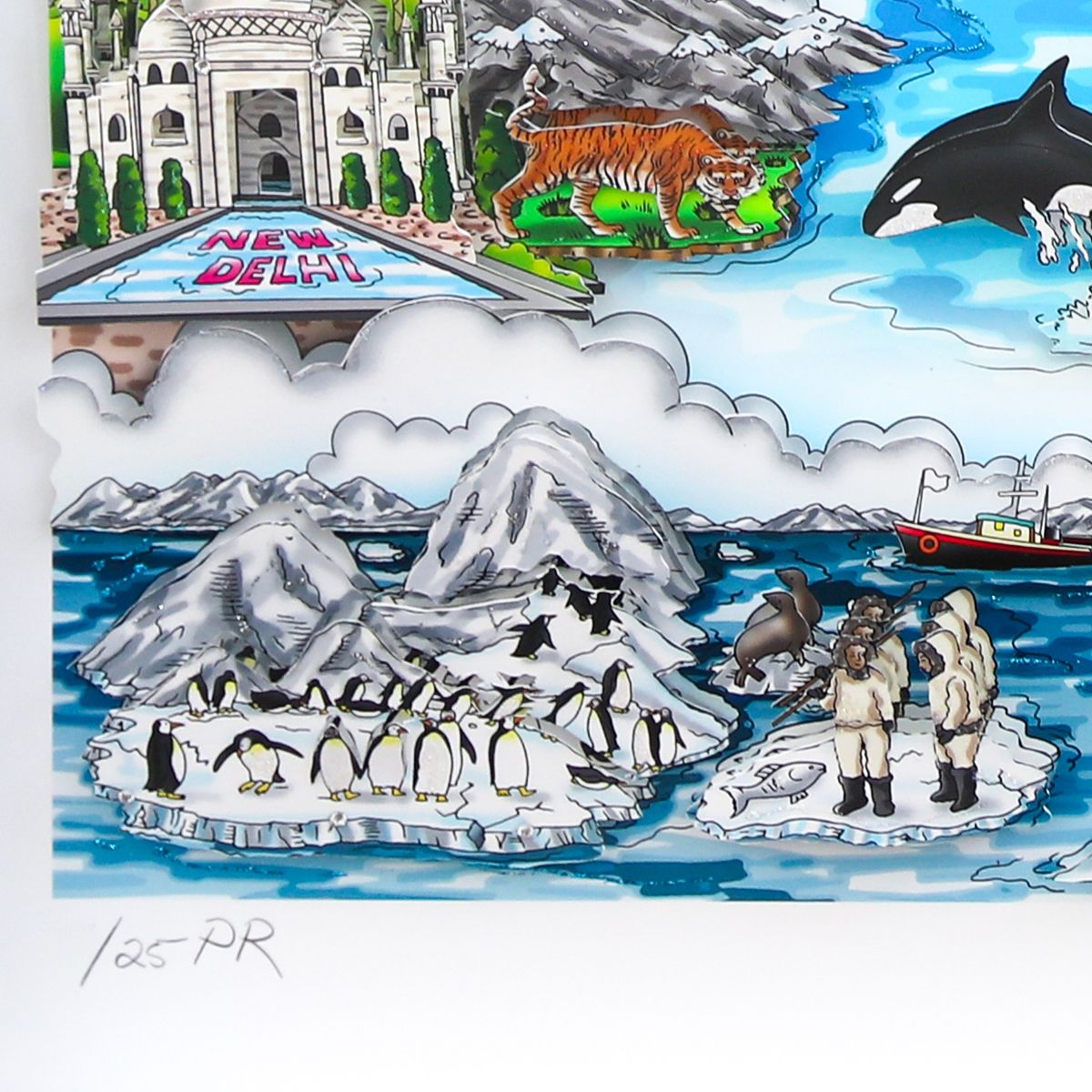 Charles Fazzino- 3D Construction Silkscreen Serigraph "A World for US"
