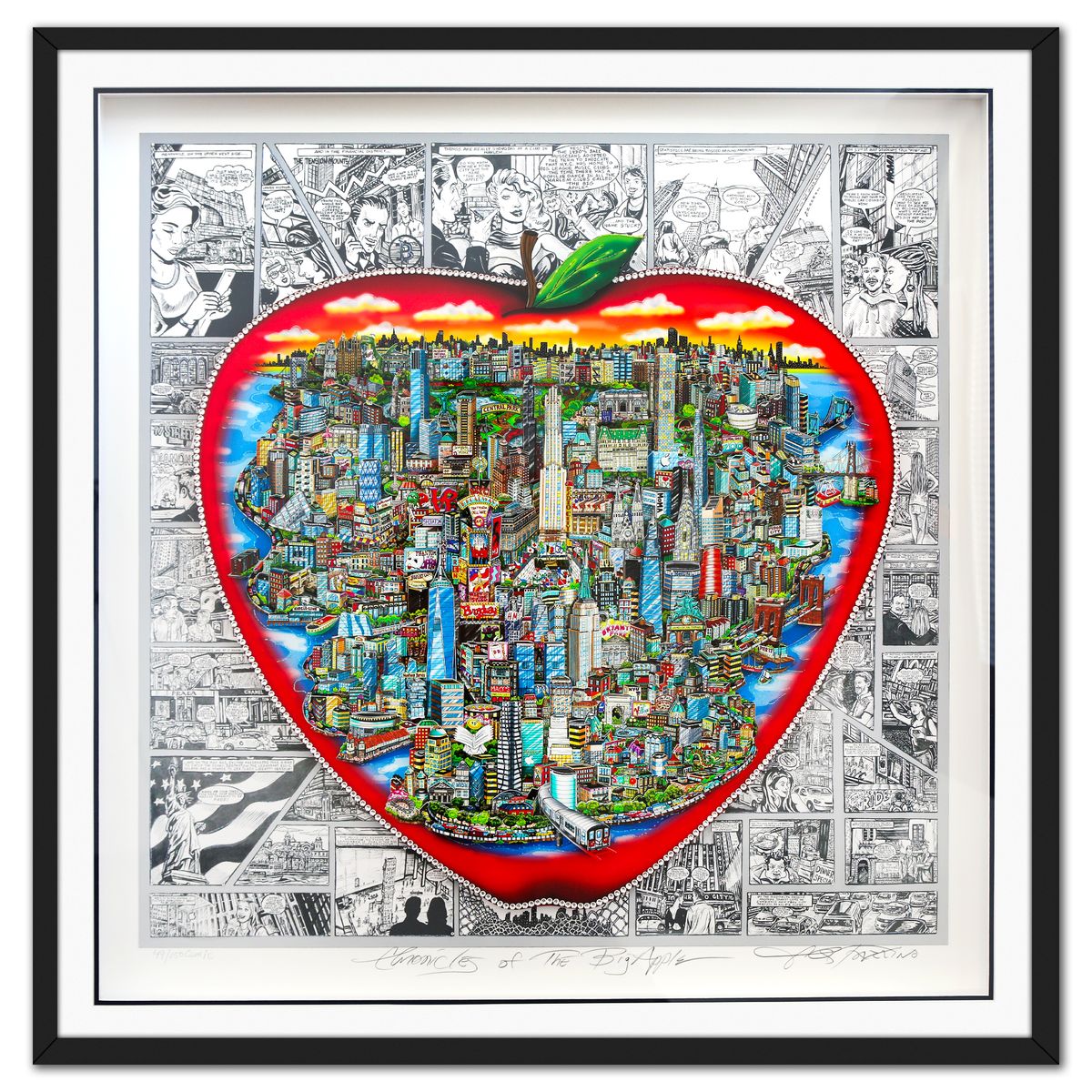 Charles Fazzino- 3D Construction Silkscreen Serigraph "Chronicles of the Big Apple"