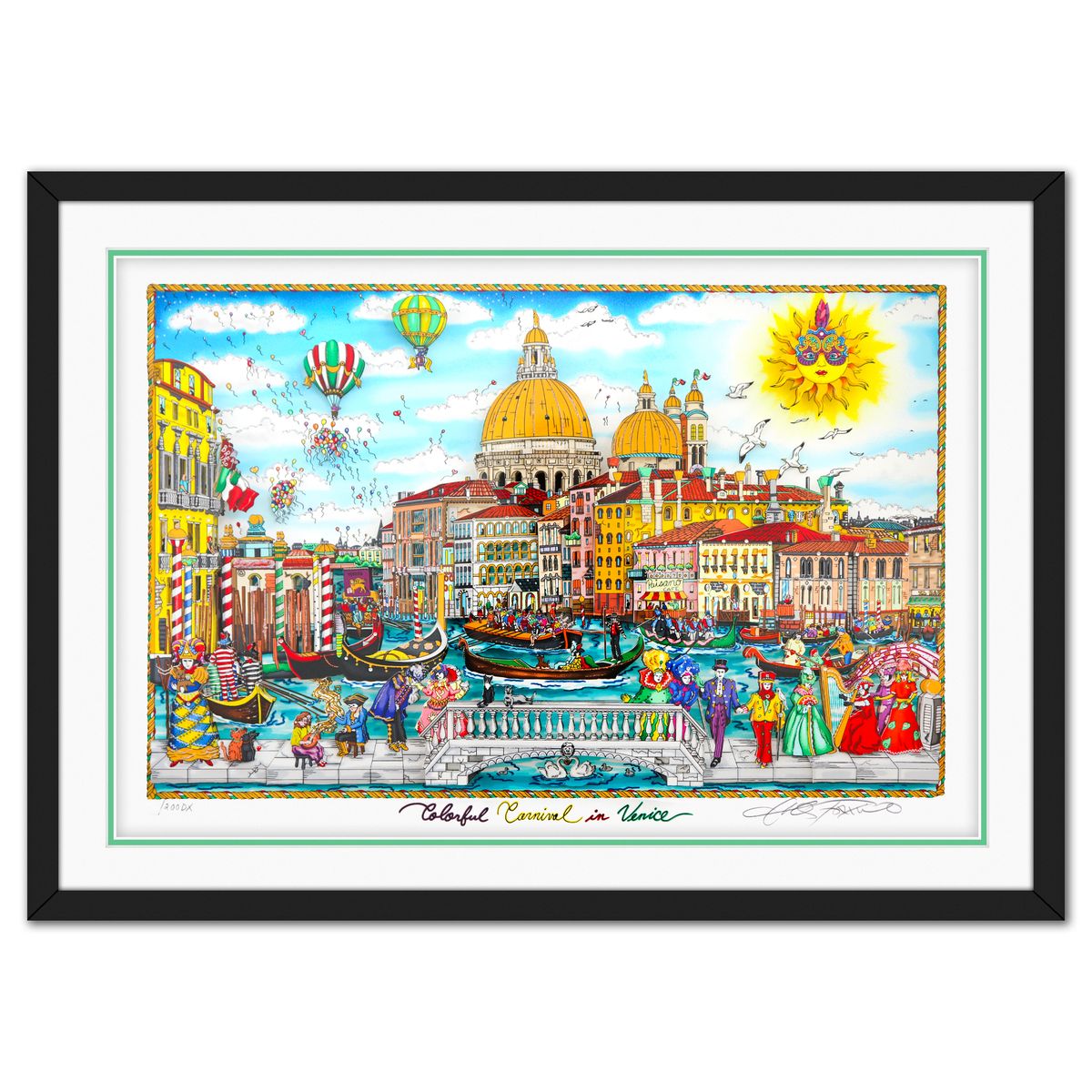Charles Fazzino- 3D Construction Silkscreen Serigraph "Colorful Carnival in Venice"
