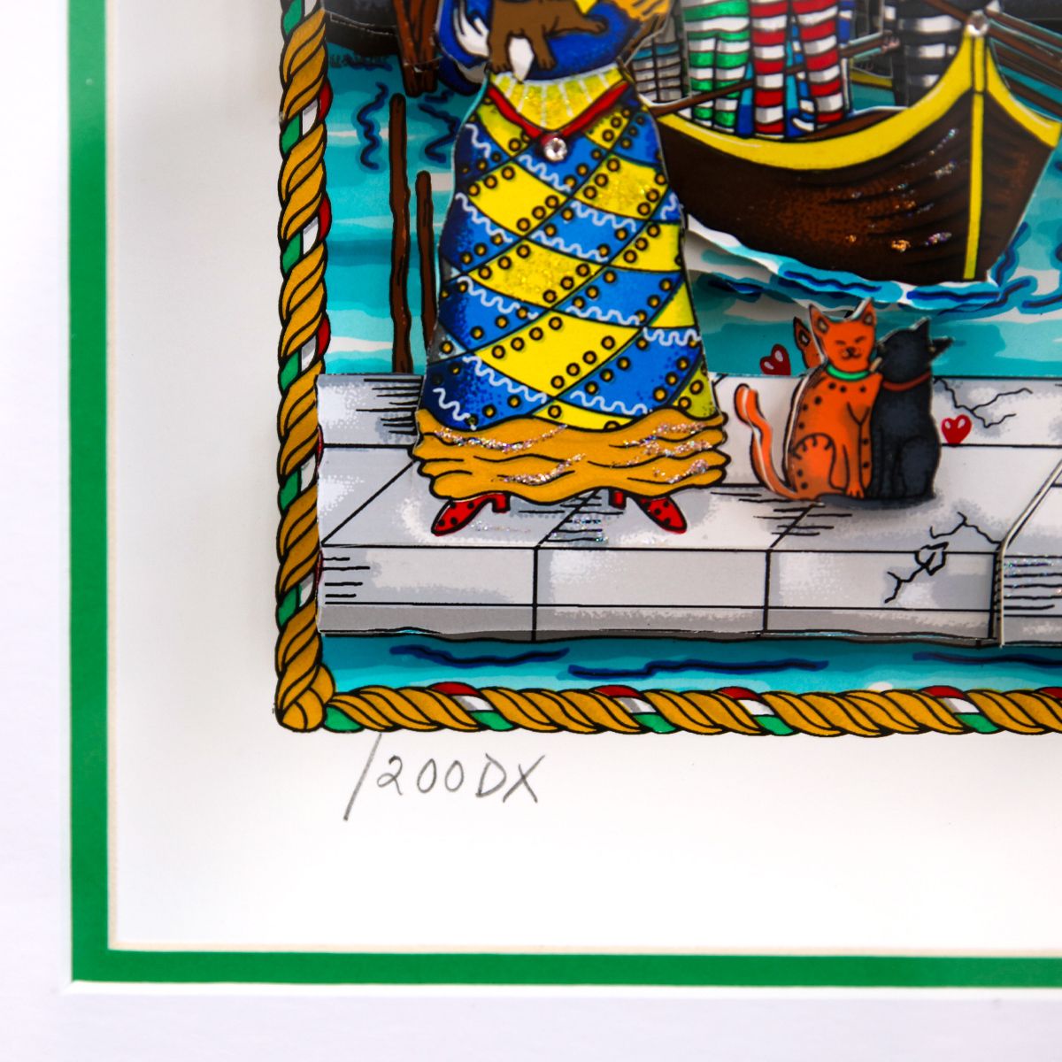 Charles Fazzino- 3D Construction Silkscreen Serigraph "Colorful Carnival in Venice"
