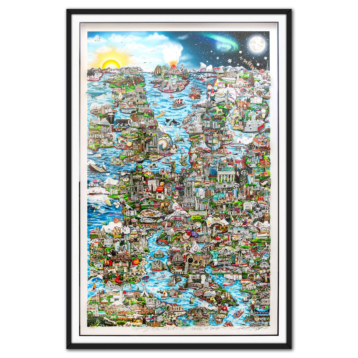 Charles Fazzino- 3D Construction Silkscreen Serigraph "Exploring Our World… The Wonders of Europe"