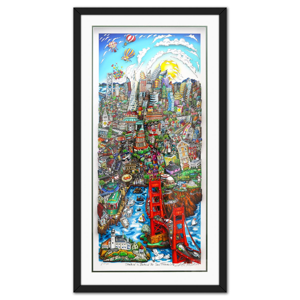 Charles Fazzino- 3D Construction Silkscreen Serigraph "Shakin’ & Bakin’ in San Francisco"