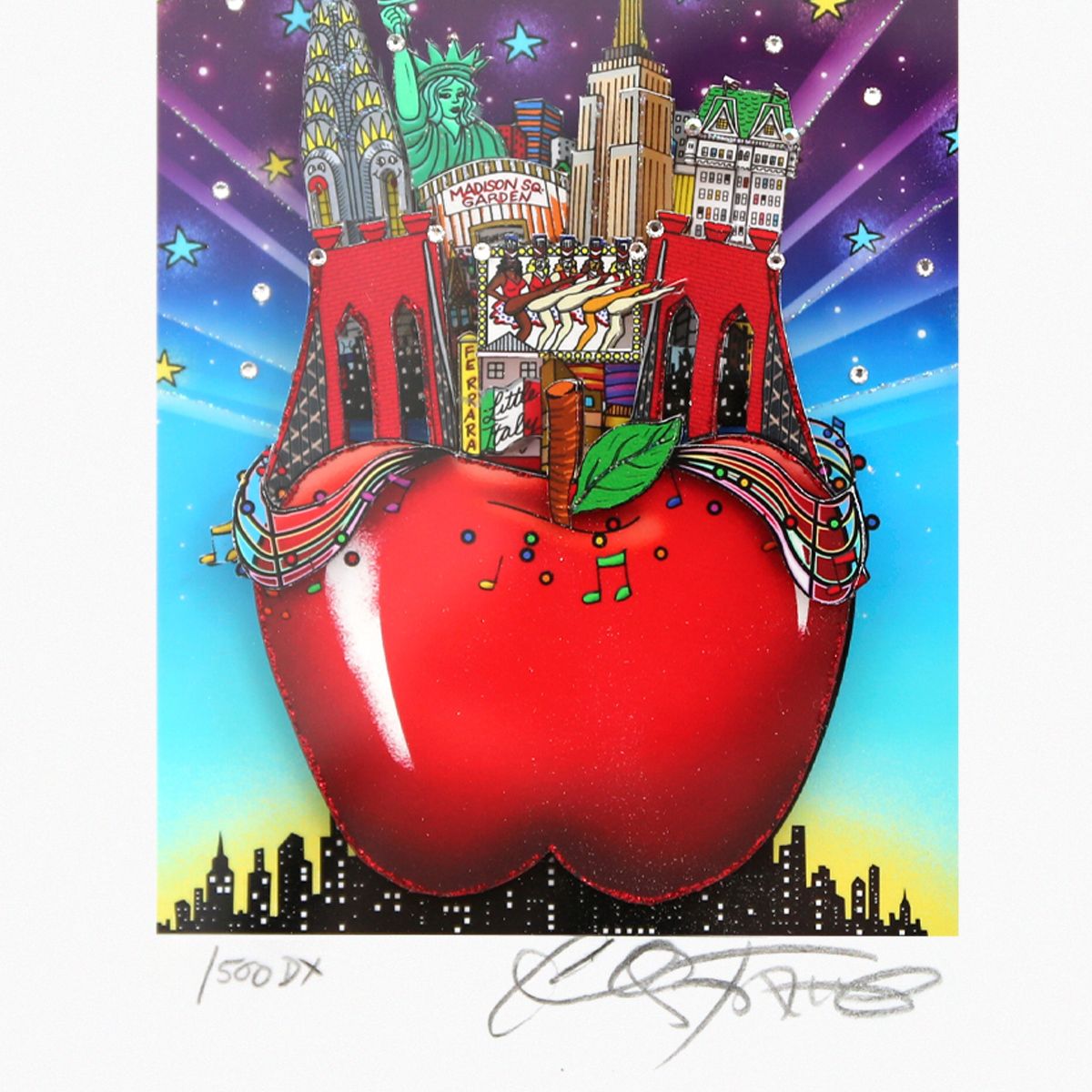 Charles Fazzino- 3D Construction Silkscreen Serigraph "Sounds of the Little Apple"