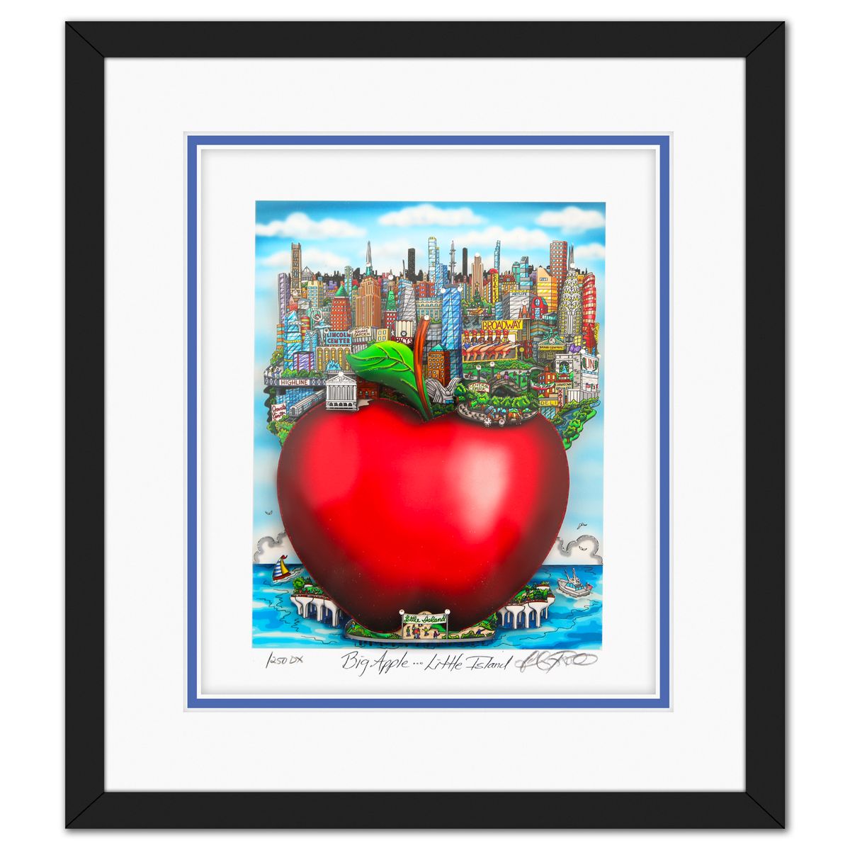 Charles Fazzino- 3D Construction Silkscreen Serigraph "Big Apple… Little Island"